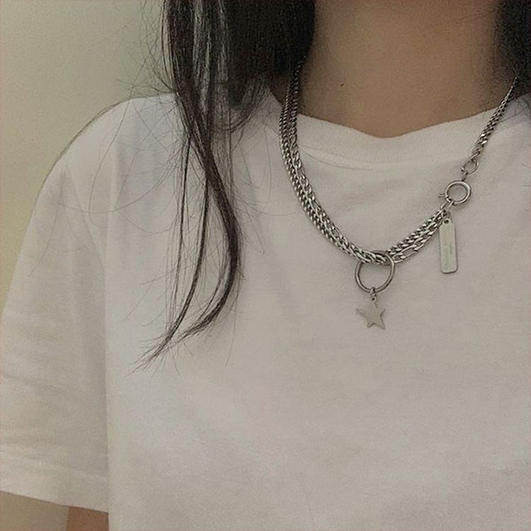 Malikasa - Star Tag Hanger Ketting van Roestvrij Staal