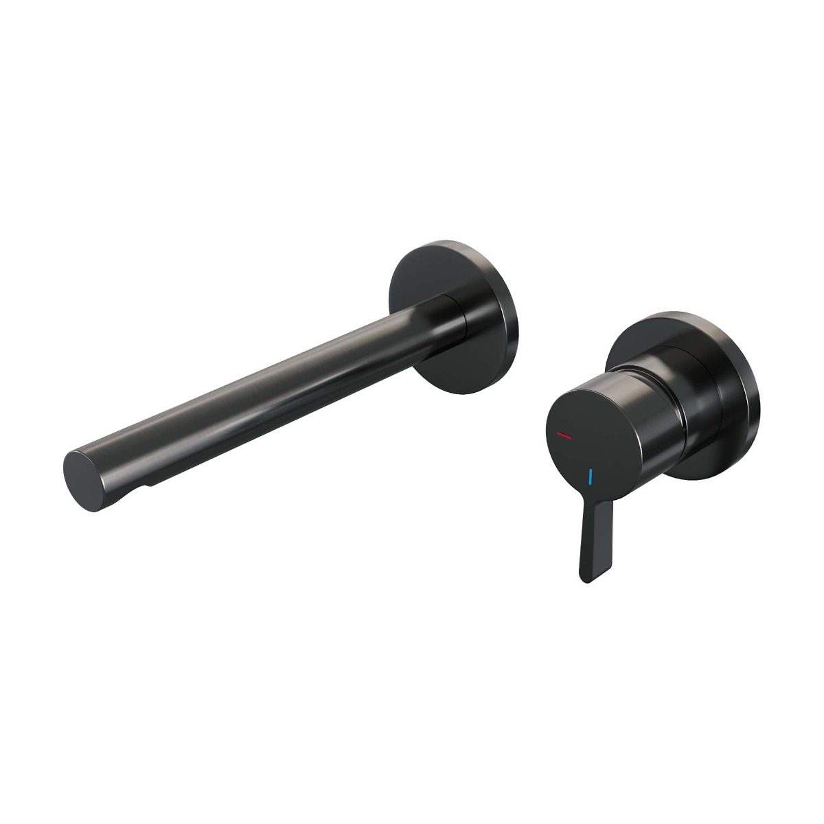 Brauer Gunmetal Edition ColdStart wastafelkraan inbouw rechte uitloop en rozetten model E1 gunmetal geborsteld PVD