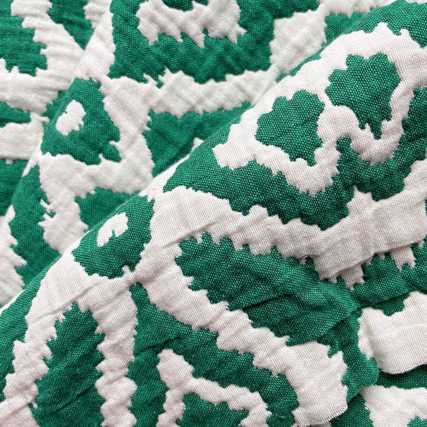 Tissu Jacquard Vert