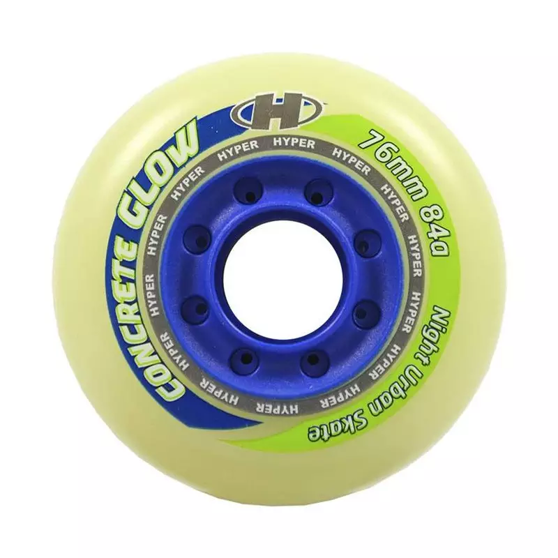 Roue de roller HYPER kit de 4 hyper concrete+g 84a 76mm phosphorescent