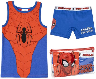 Spider-Man Pysjamas & Toalettveske Sett, Blå/Rød