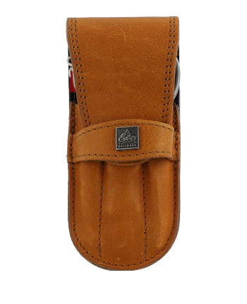 Erbe Solingen Maniküre-Etui aus echtem Leder in Cognac mit Stecklasche 4-teilig
