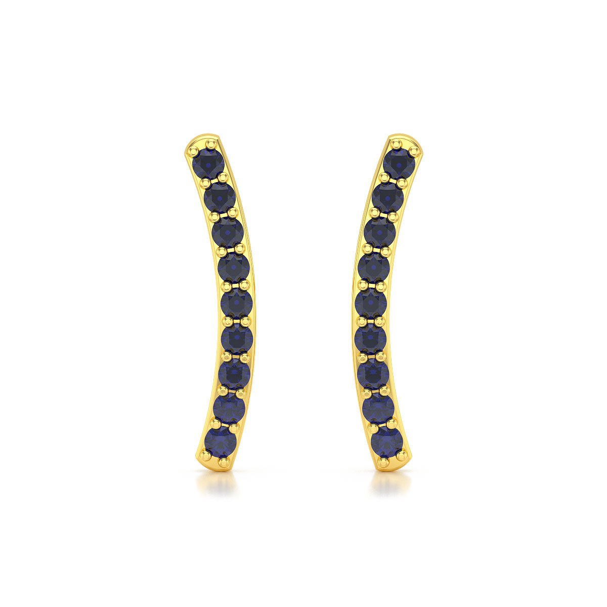 Boucles d'oreilles ADEN Or 585 Jaune et Saphir 1.292grs