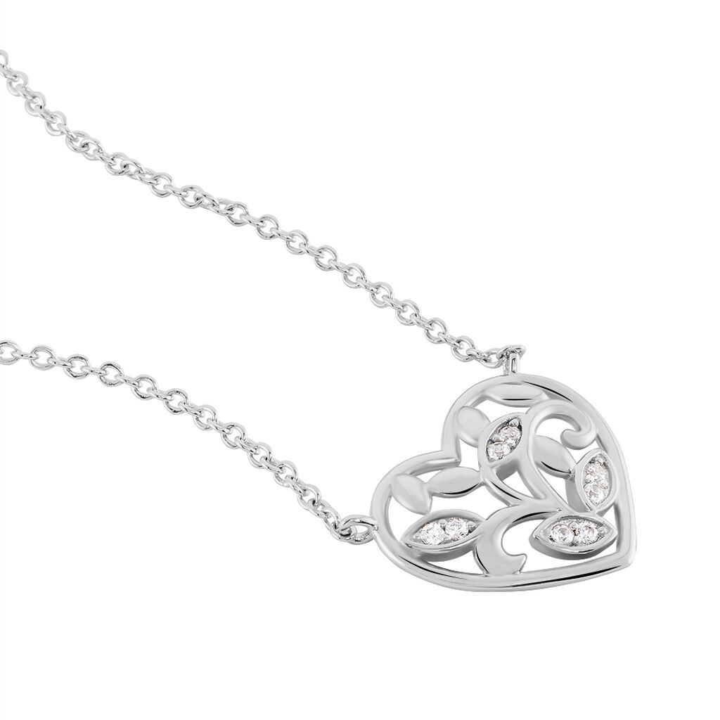 Collier Douglas Argent Blanc Oxyde De Zirconium