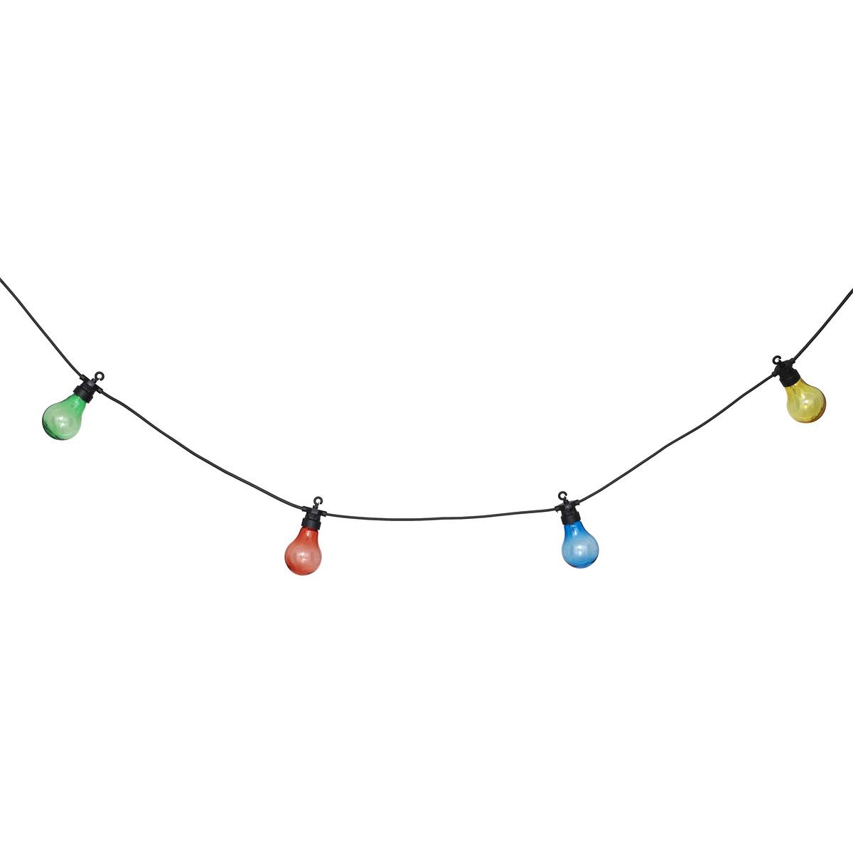 GUIRLANDE LED SOLAIRE 10 AMPOULES L.5M COULEUR