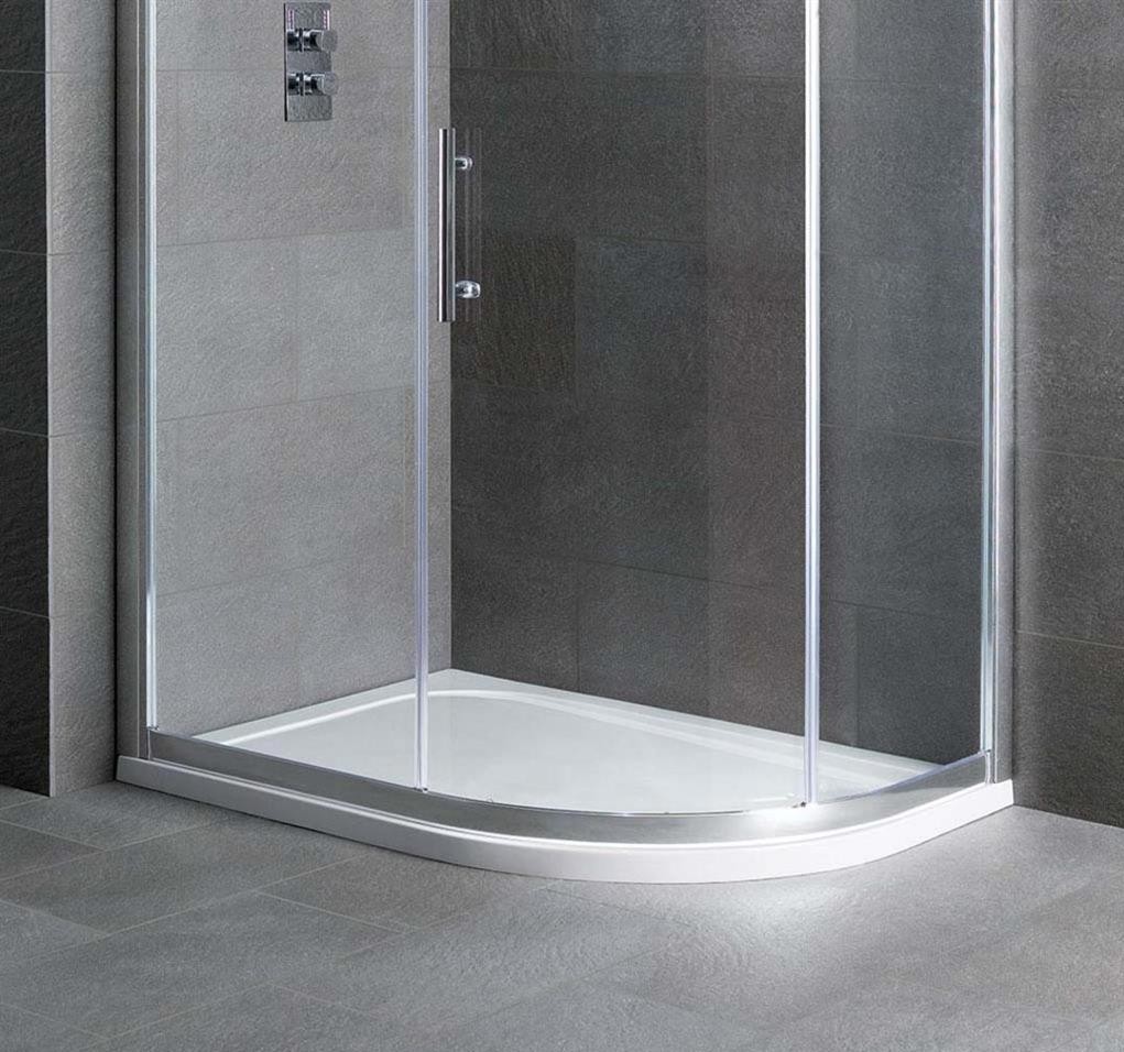 Eastbrook Volente douchebak 90x76cm rechts kwartrond composiet wit
