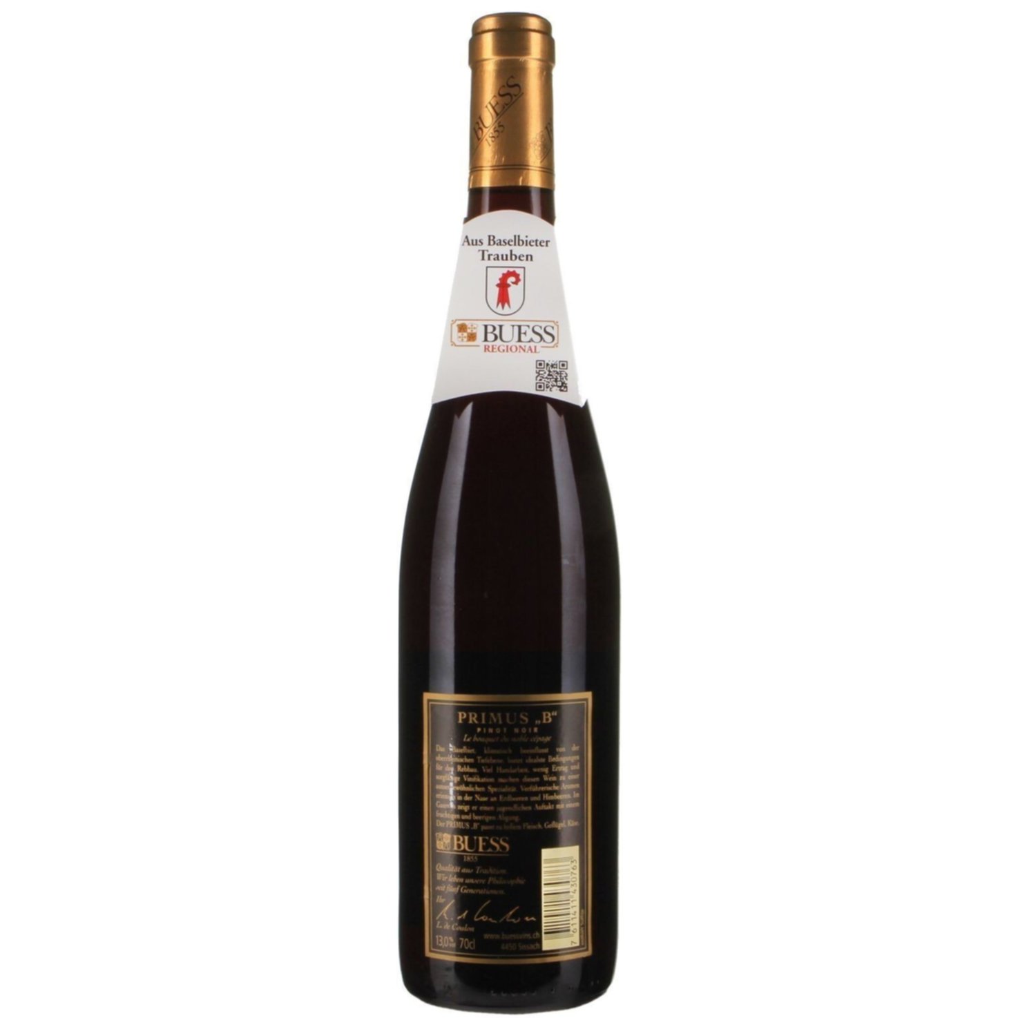 Basel-Landschaft AOC Primus B Pinot Noir -70cl