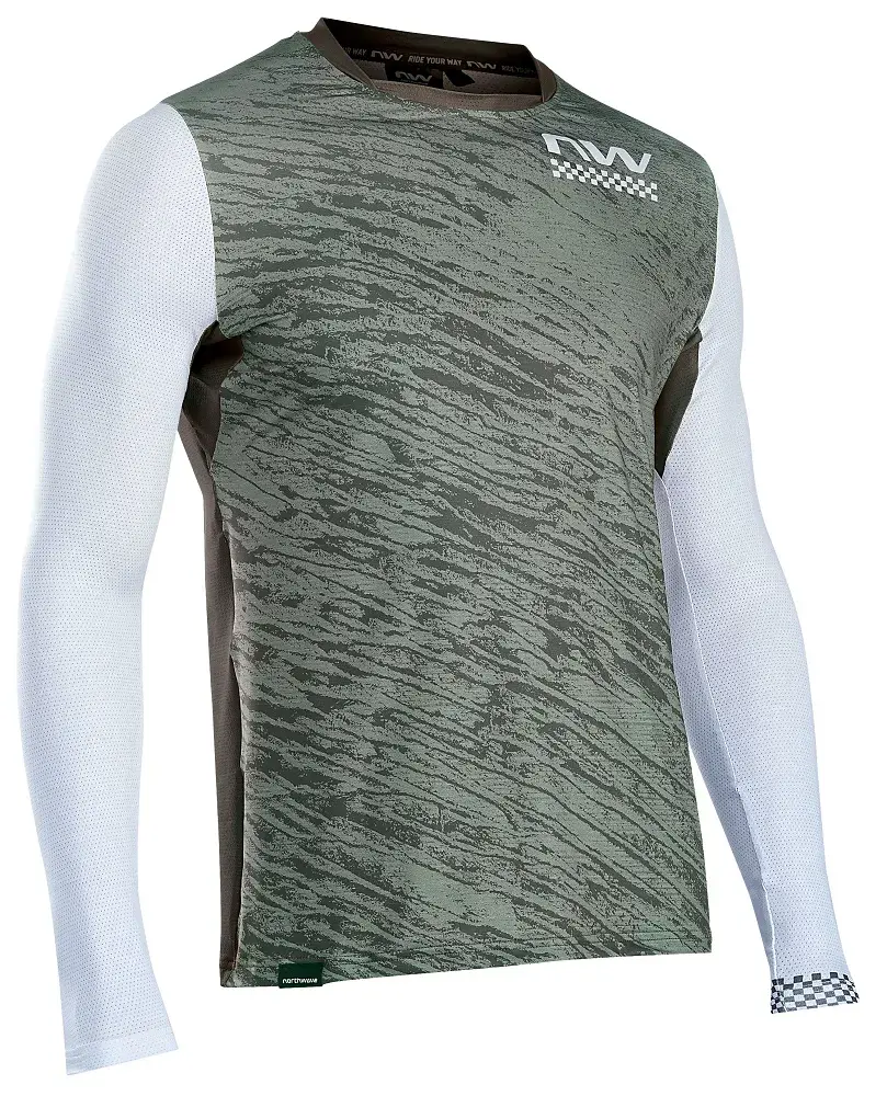 Northwave Bomb MTB Fietsshirt Lange Mouwen Groen/Grijs Heren