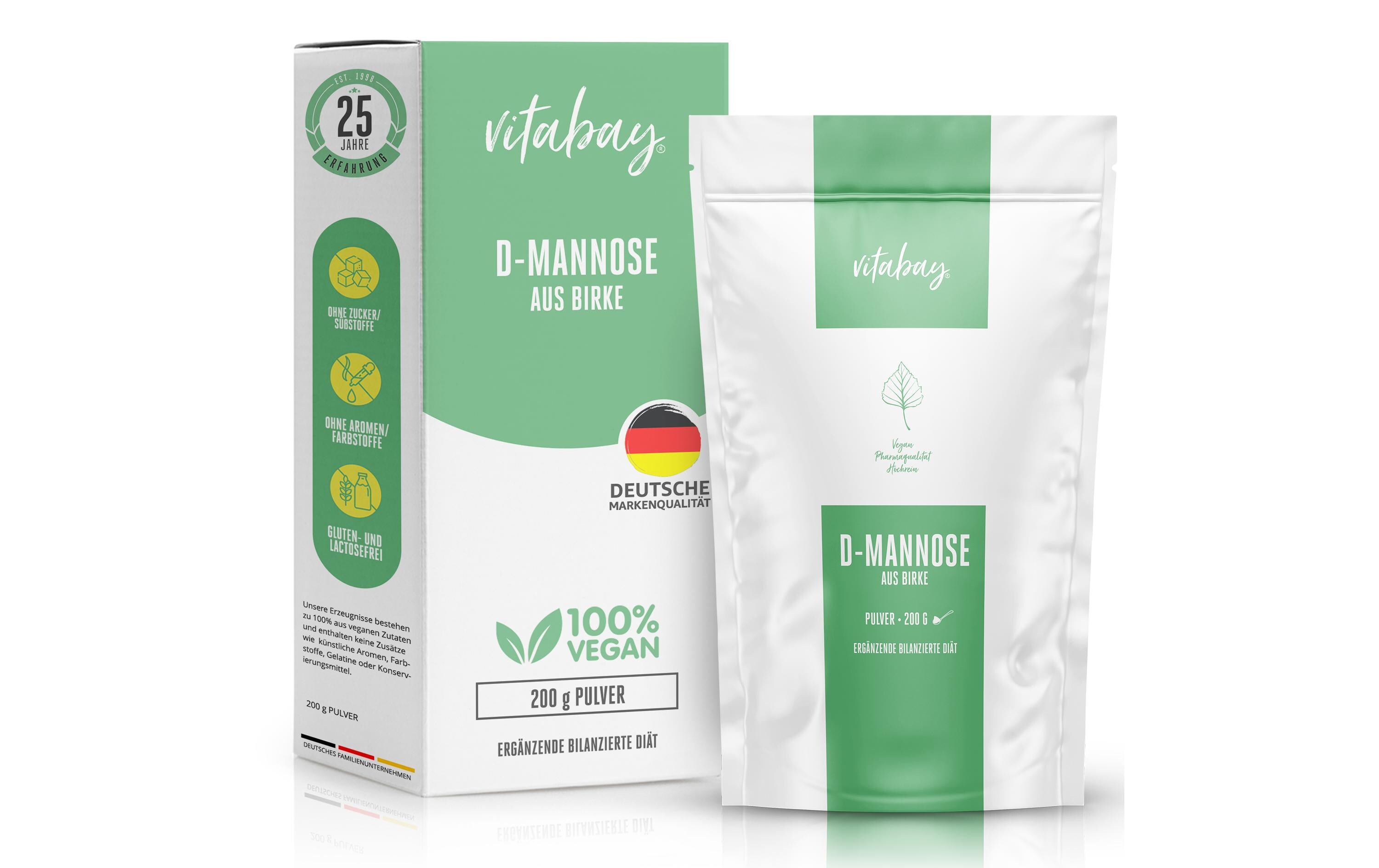D-Mannose Pulver vegan 200 gLebensmittel für besondere medizinische Zwecke