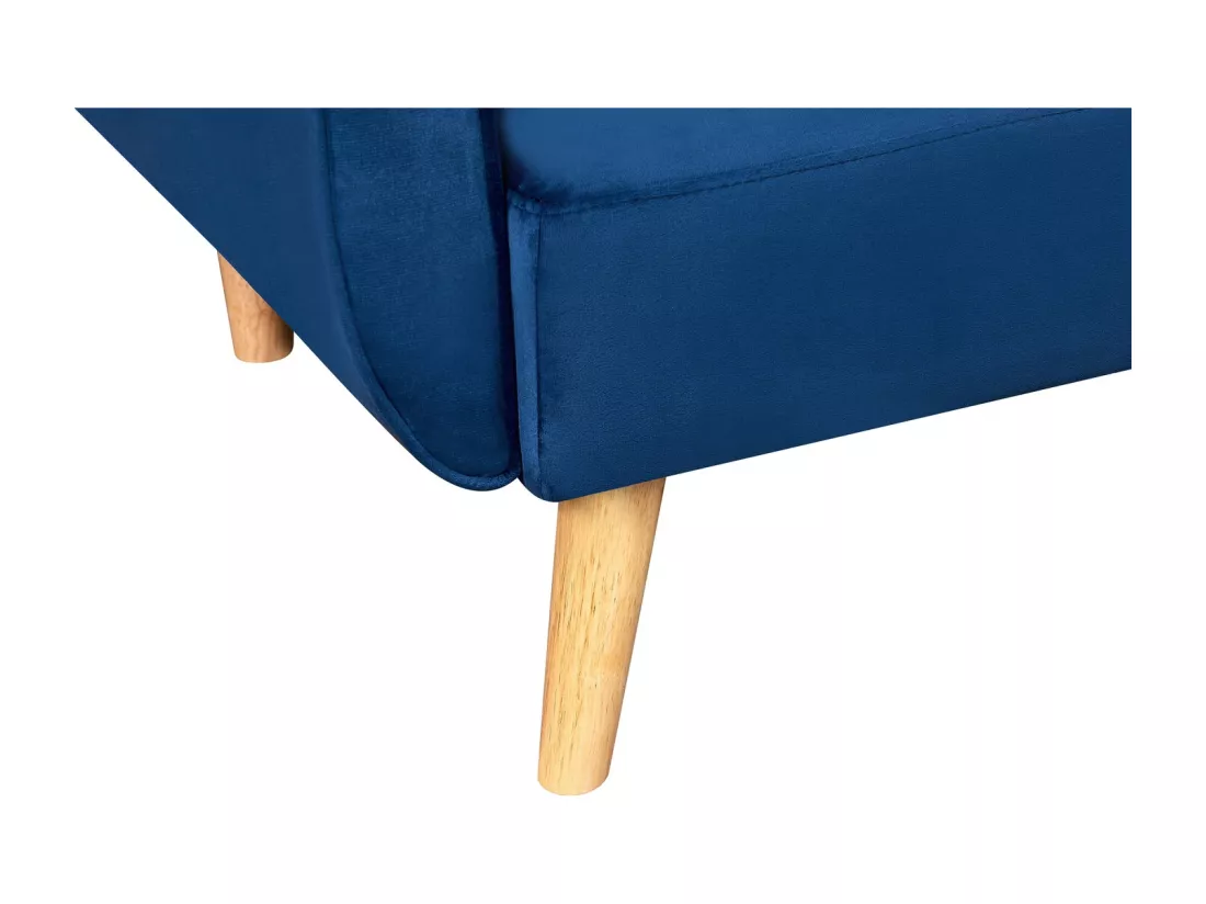 Canapé scandinave convertible 3 places velours bleu nuit BERLIN