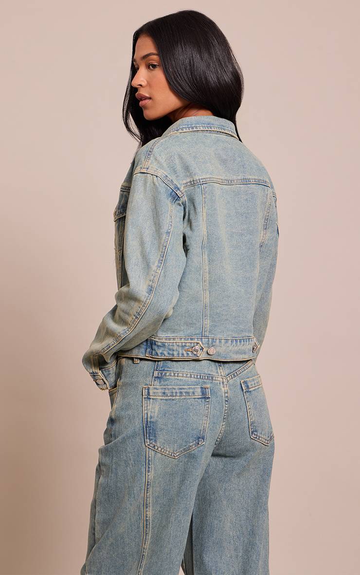 Délavage Vintage Veste En Jean Ajustée Tall