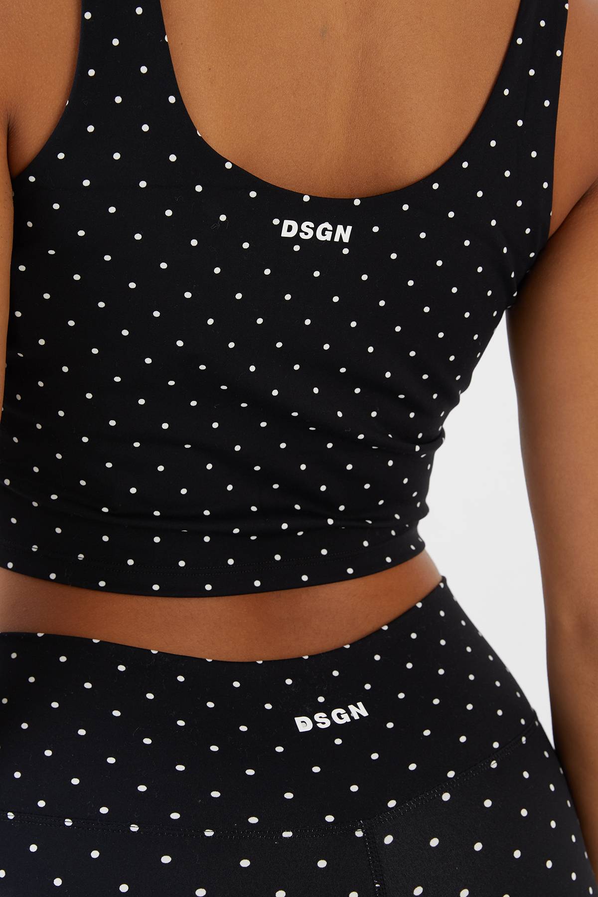 Brassière De Sport Longue Sculptante À Pois Dsgn Studio