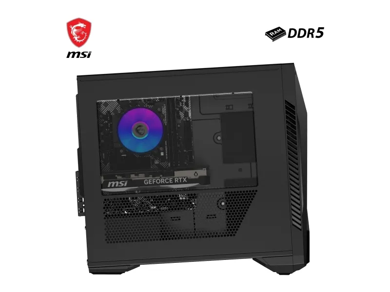 MSI - Tower gaming - i5-14400F / op til 4.7 GHz - Windows 11 Home - RAM 16 GB - SSD 1 TB - NVMe - Gigabit Ethernet - skærm: ingen - sort