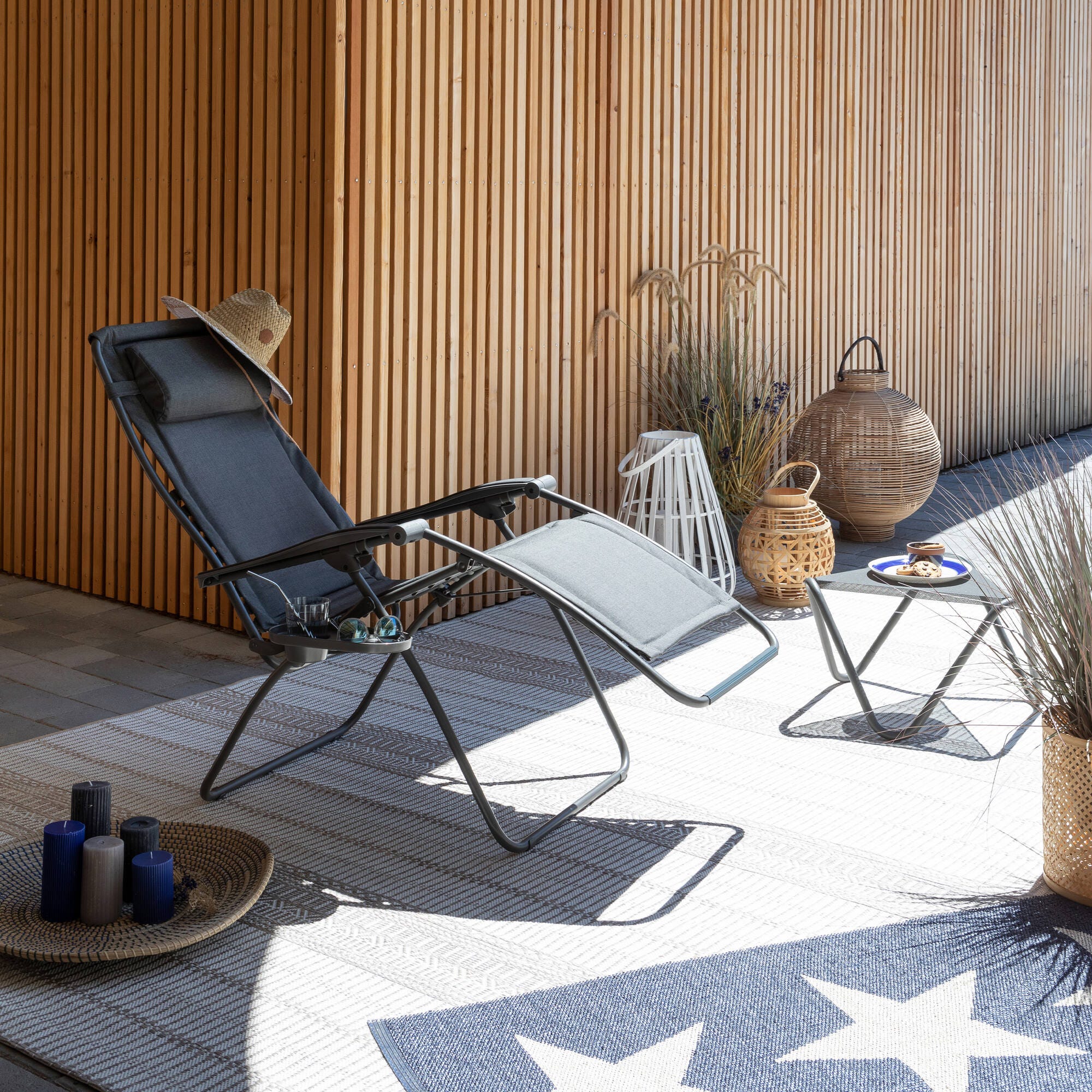 Gepolsterte Zero-Gravity-Relaxliege RSX Clip SJA Sunbrella® Grau Slate