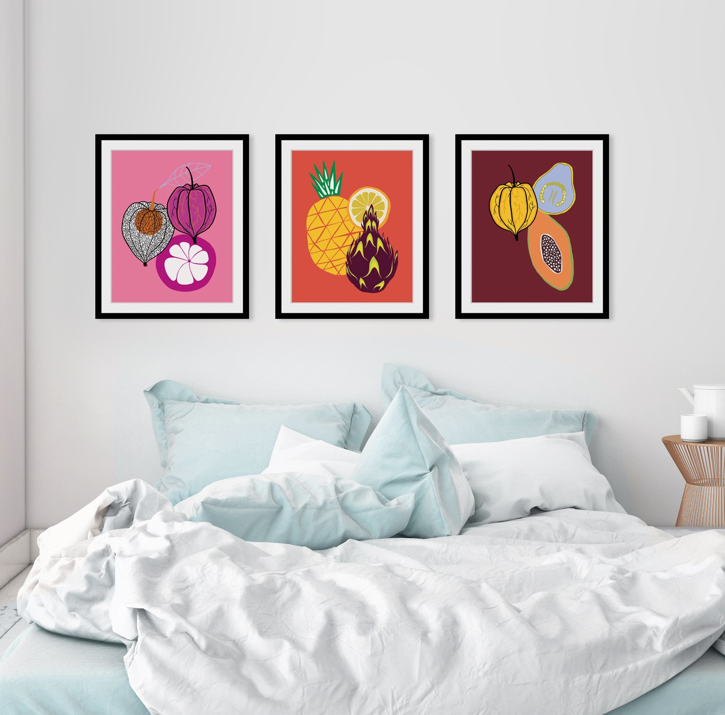 queence Bild »Carl« Ananas | Essen | Lebensmittel | Obst | Obst Bilder HD Premium Poster-Druck inkl. Holzrahmen