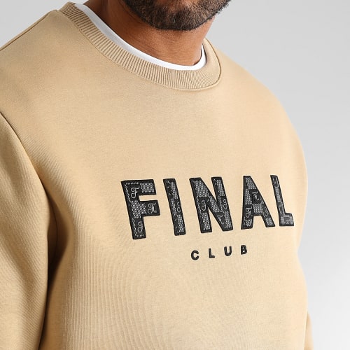 Sweat Crewneck Broderie Damier 1100 Beige