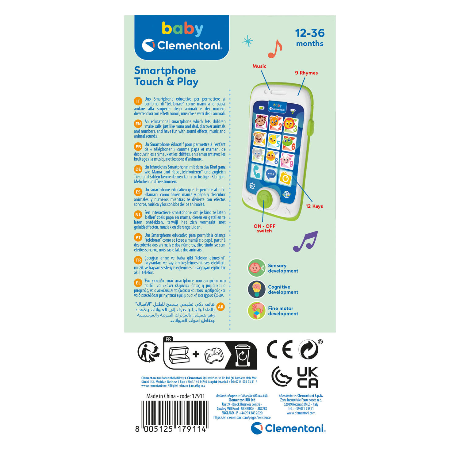Clementoni Baby Educatieve Smartphone Touch en Play