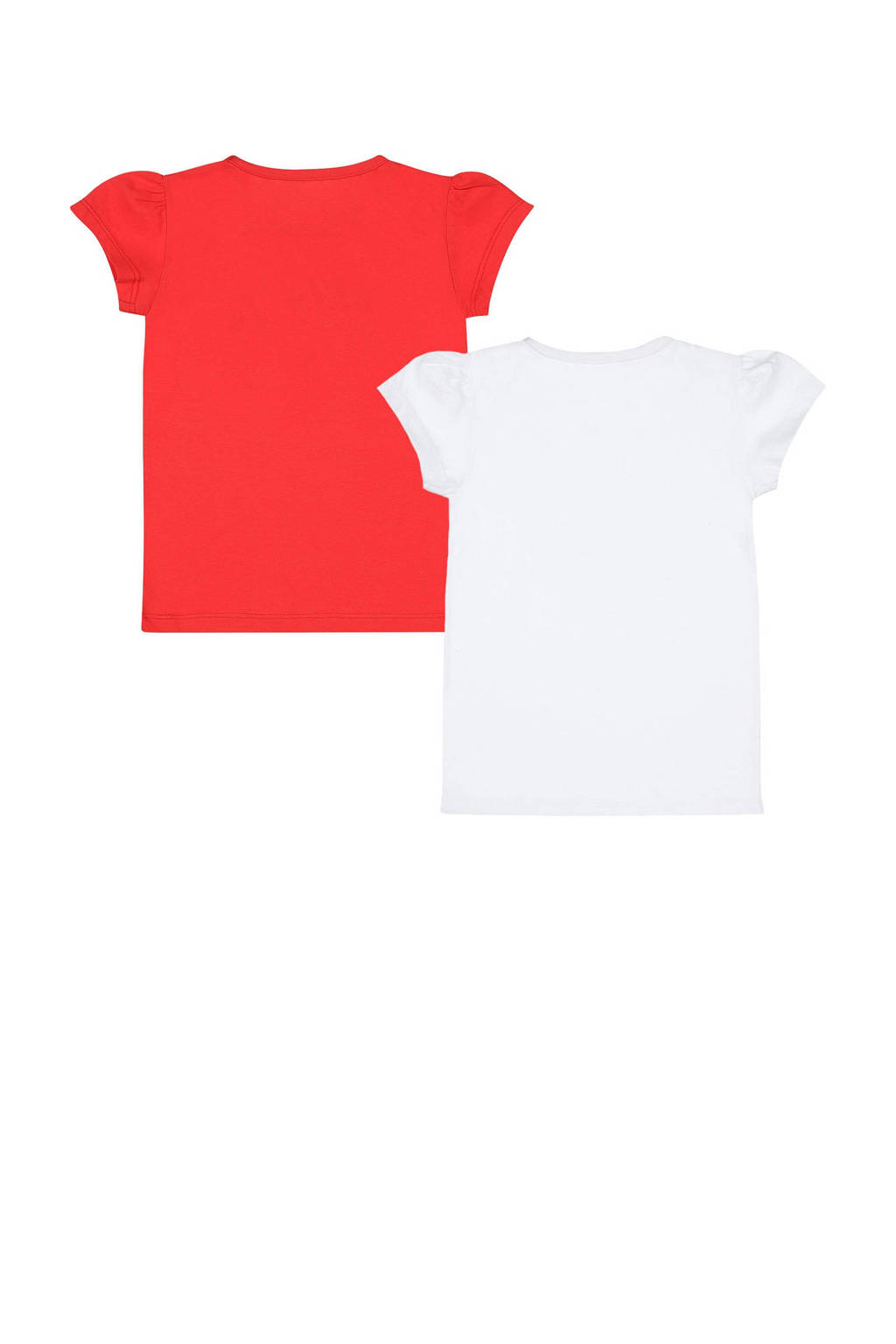 Dirkje t-shirt - set van 2 - rood/wit
