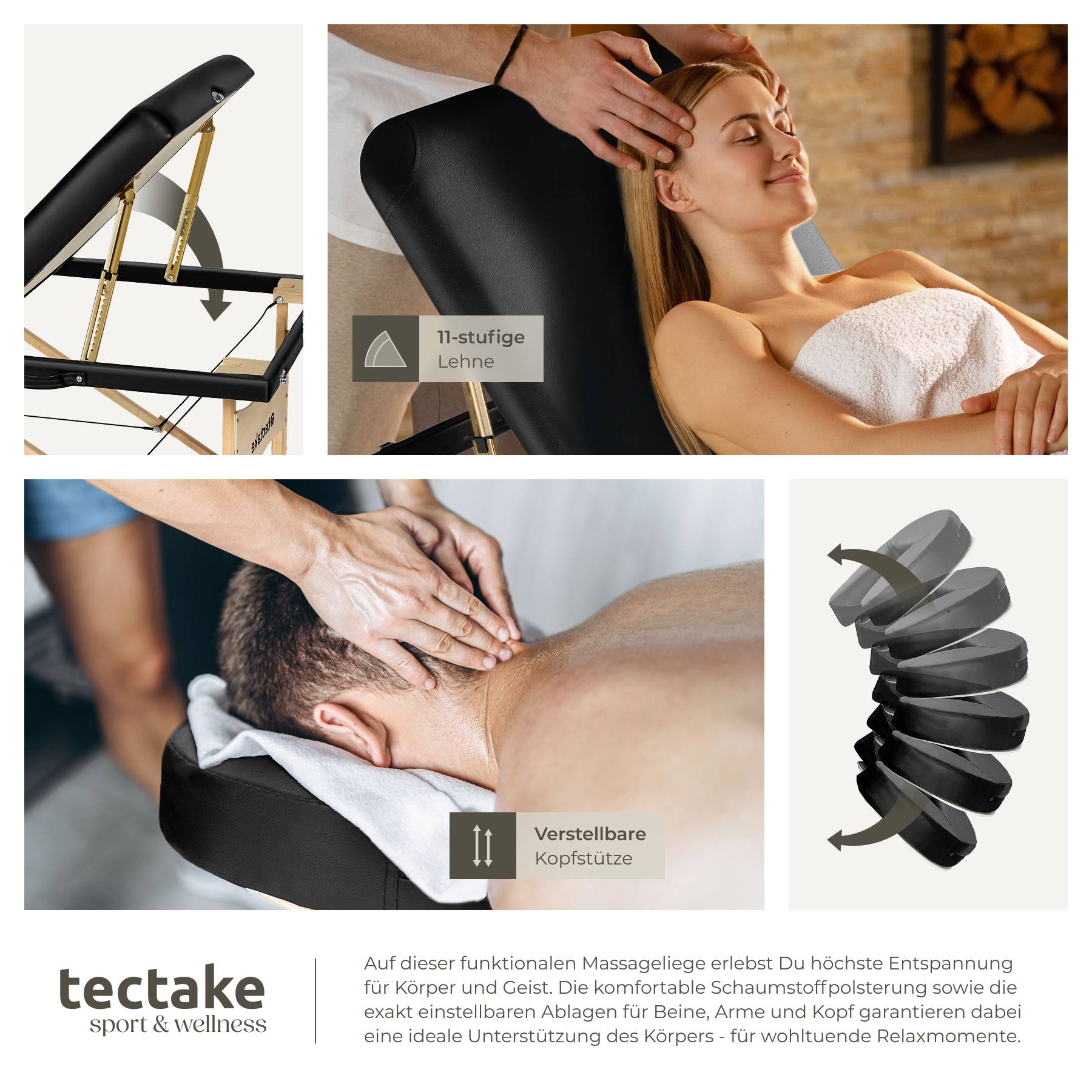 3 Zonen Massageliege-Set