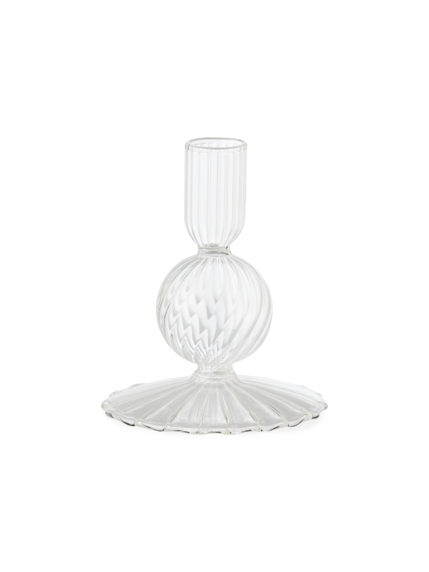 Lysestage | Glas. Ø9 x 11 cm. | Clear