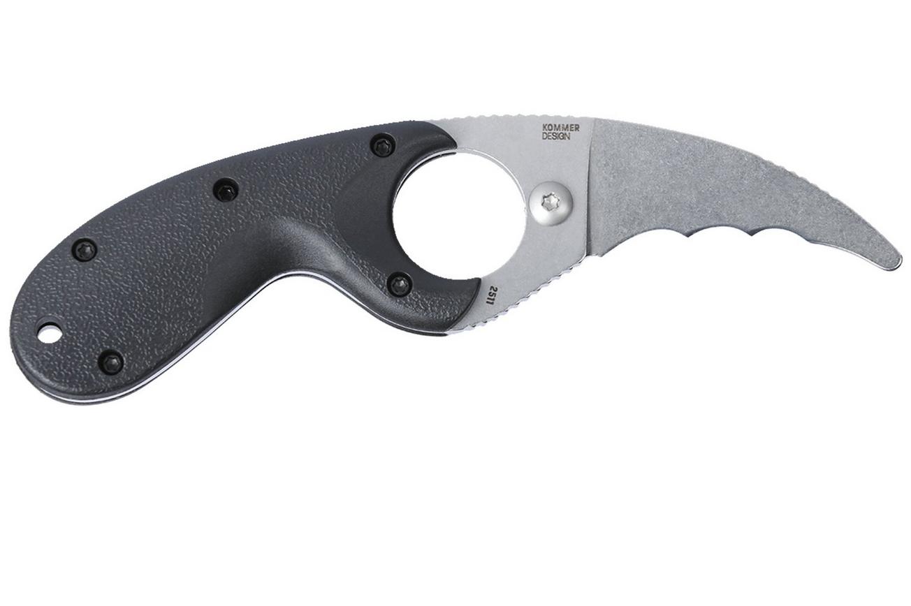 CRKT Bear Claw Stonewash, Veff Serrations 2511 Black GRN reddingsmes, Russ Kommer design