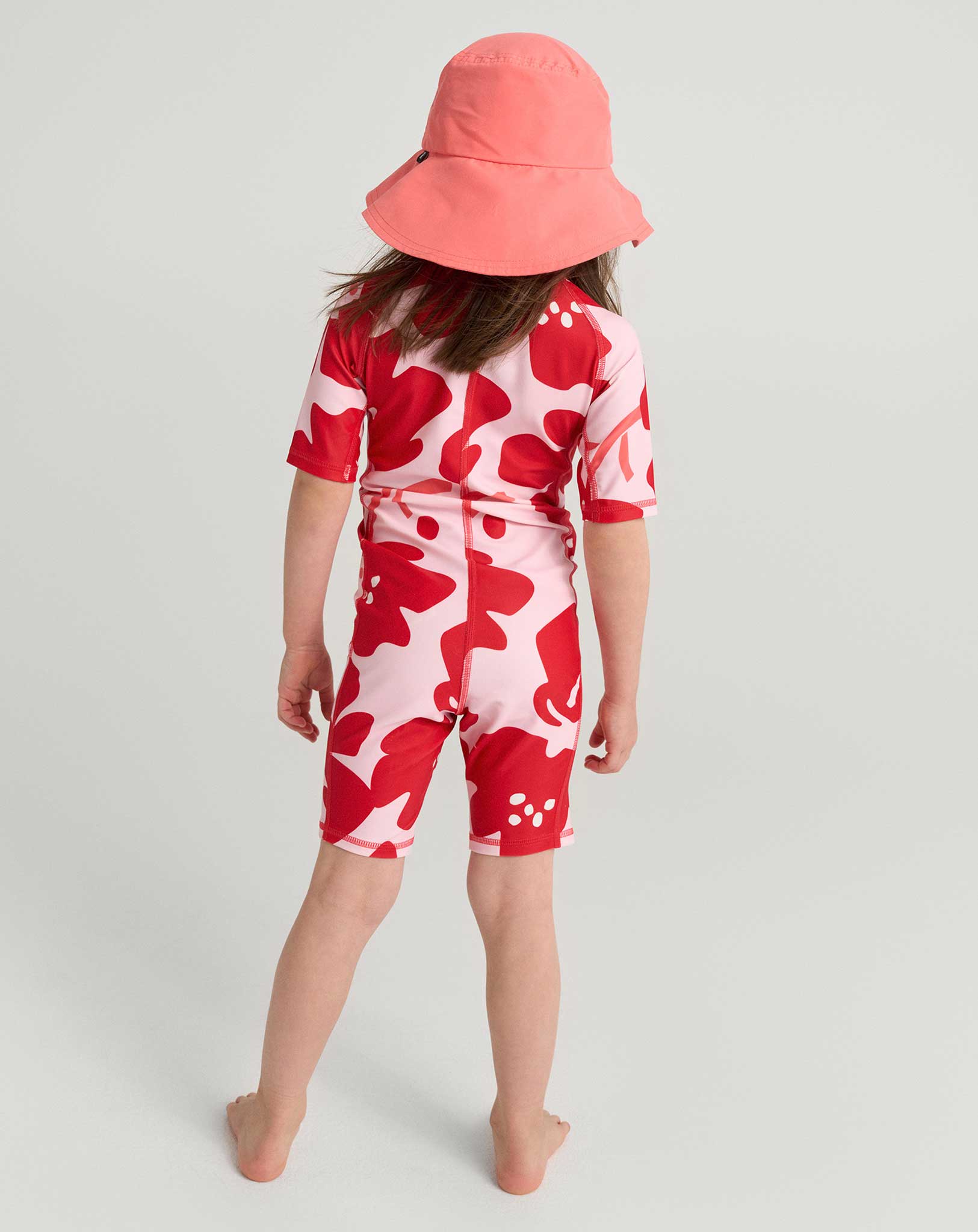 Badeshirt JOONIA BLUMEN kurz in misty red