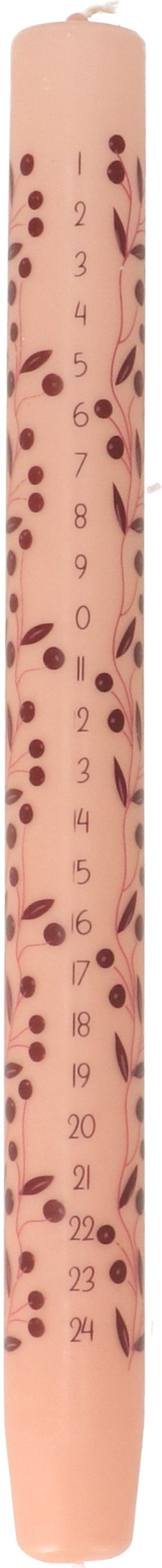 Dinerkaars Advent roze / rood 7,5 uur D 2,7 H 29 cm
