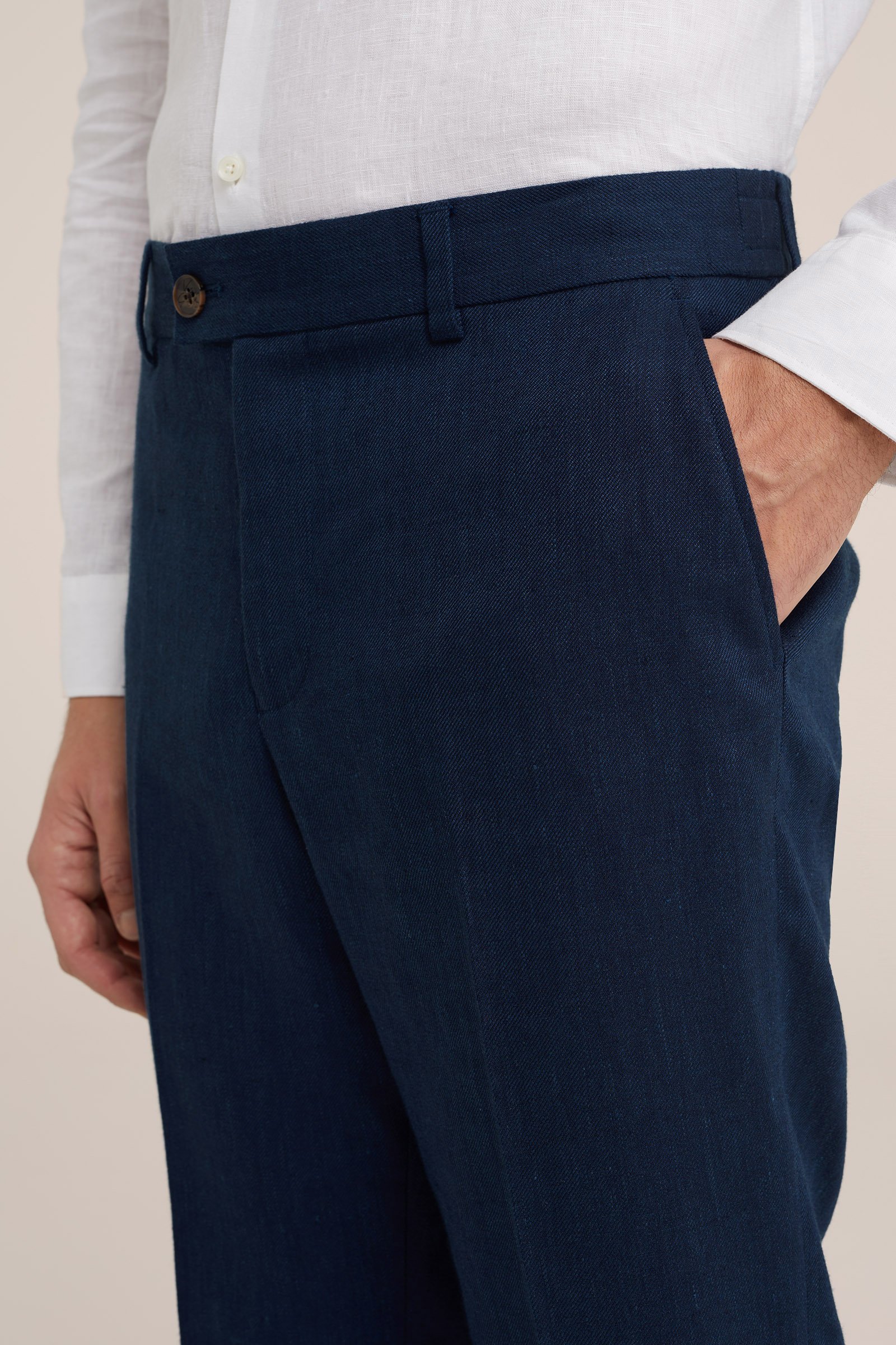 slim fit pantalon Van Gils Donkerblauw