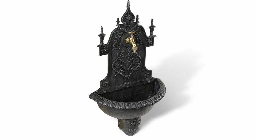 Fontaine de jardin aluminium gris 44x22.5x77.5cm