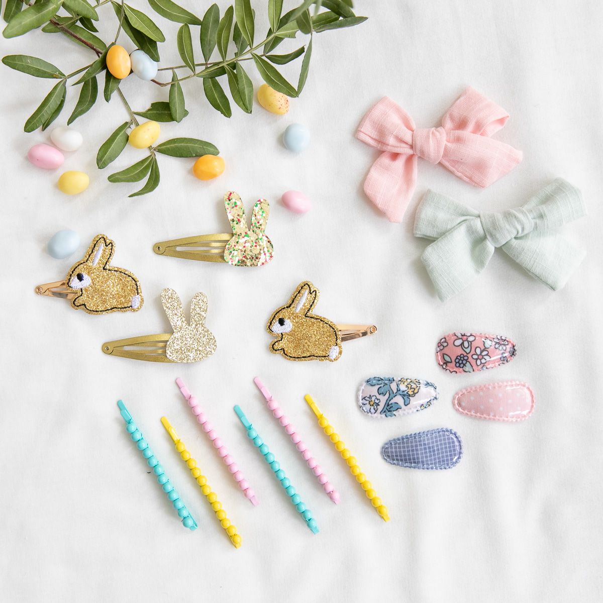 Lot de 4 barrettes lapins doré Roodoudou