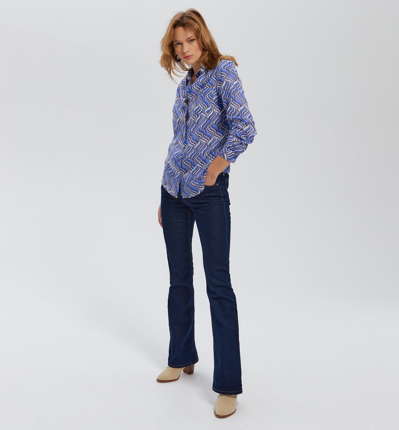 Chemise imprimée Femme - Imprimé bleu