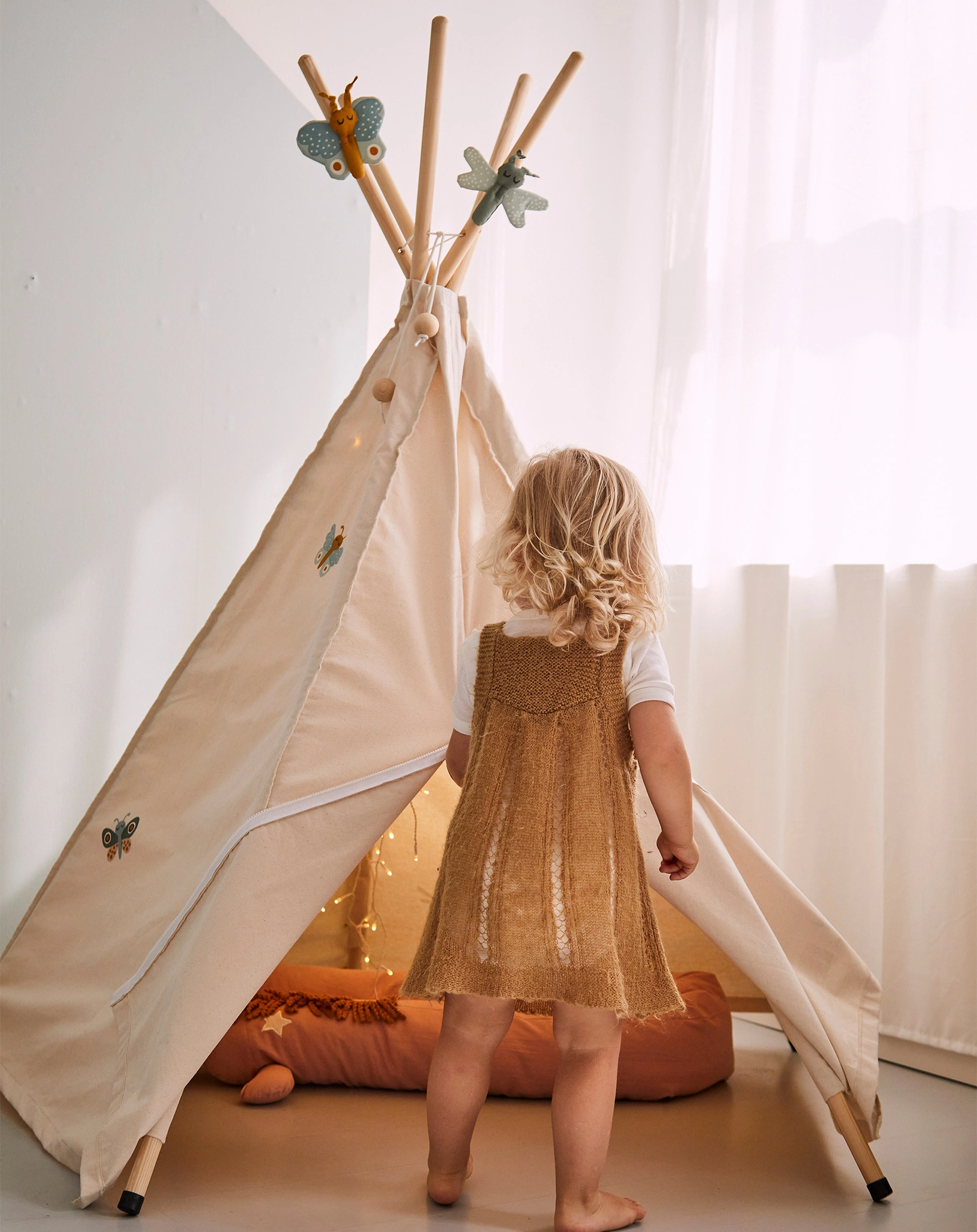 Spielzelt HIPPIE TIPI - BABY BUGS aus Stoff in natur