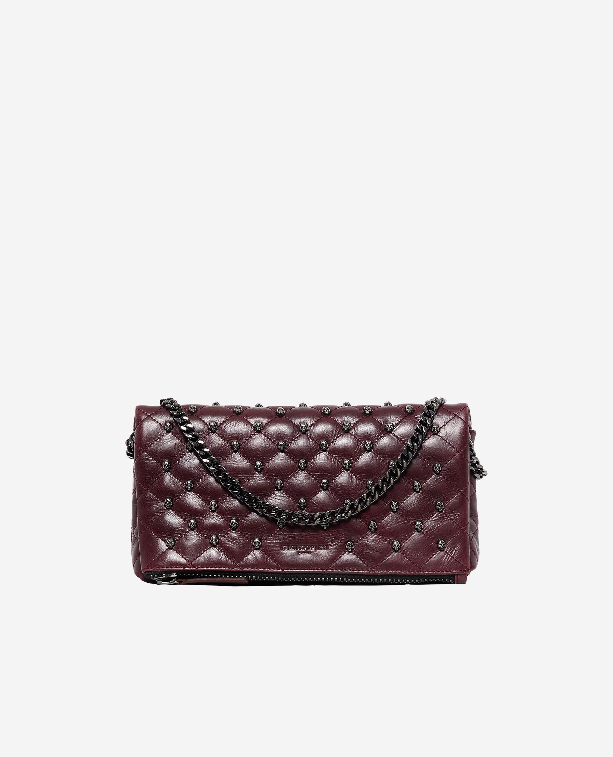 Pochette héritage small en cuir bordeaux