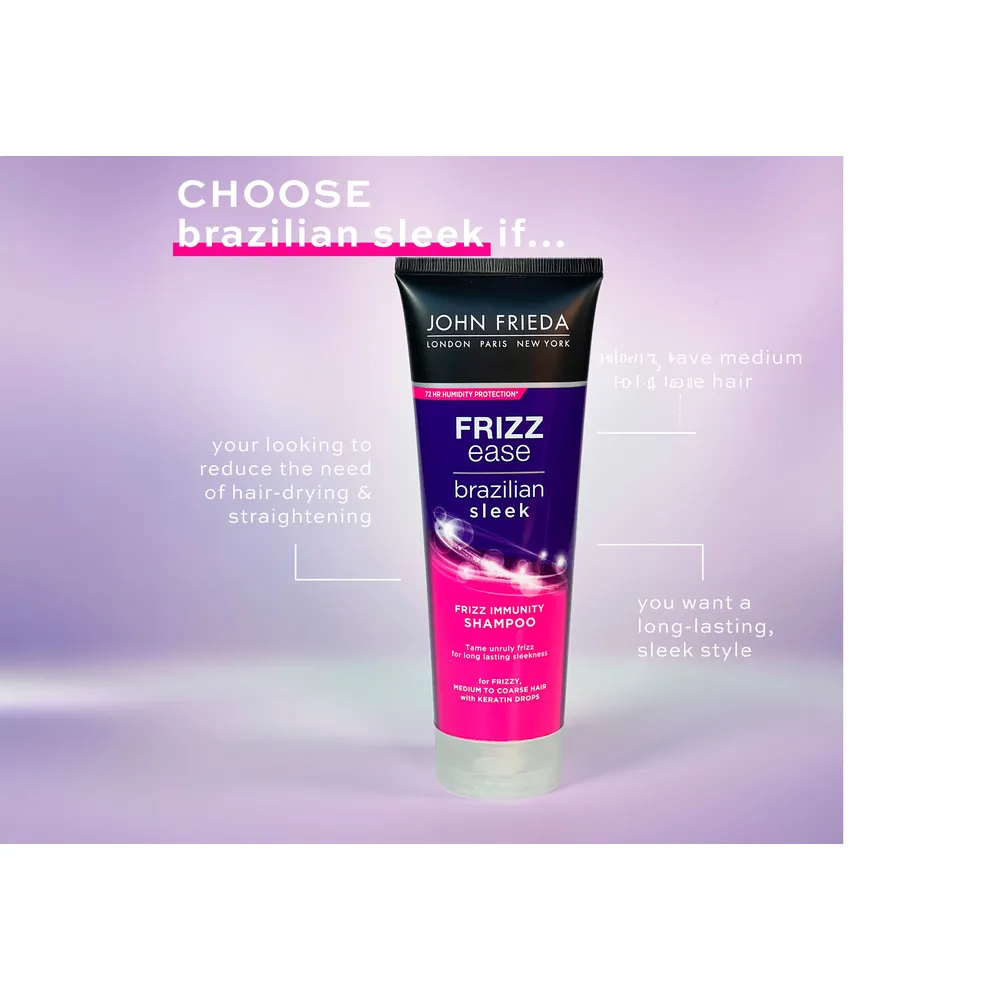 John Frieda Brazilian Sleek Shampoo - 250 ml.