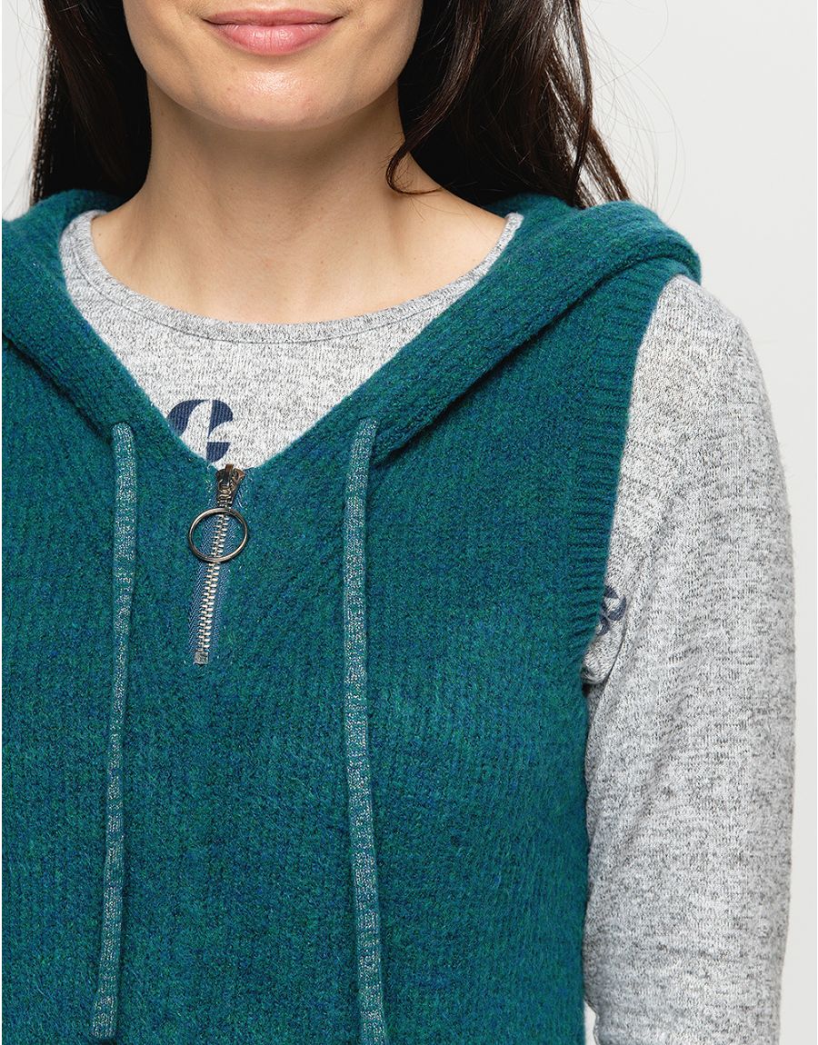 Pull vert sans manches