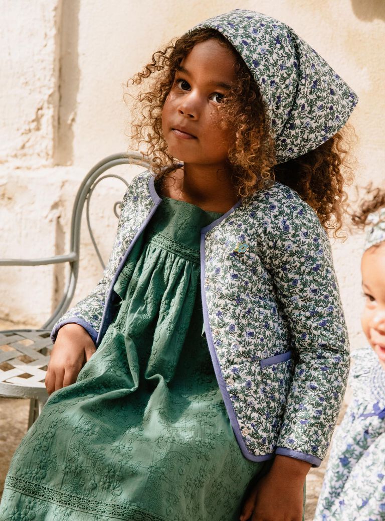Veste matelassée écrue fleuri