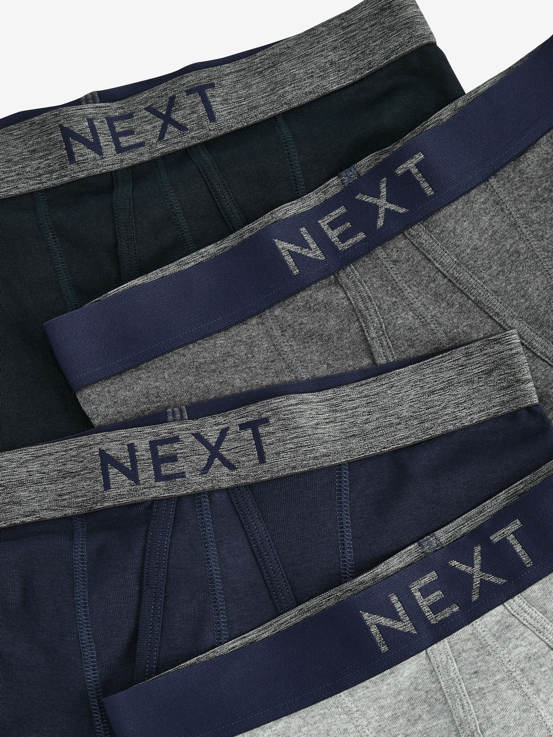 Grijs/marineblauw - Verpakking van 4 - A-frontboxershorts van 100% zuiver katoen