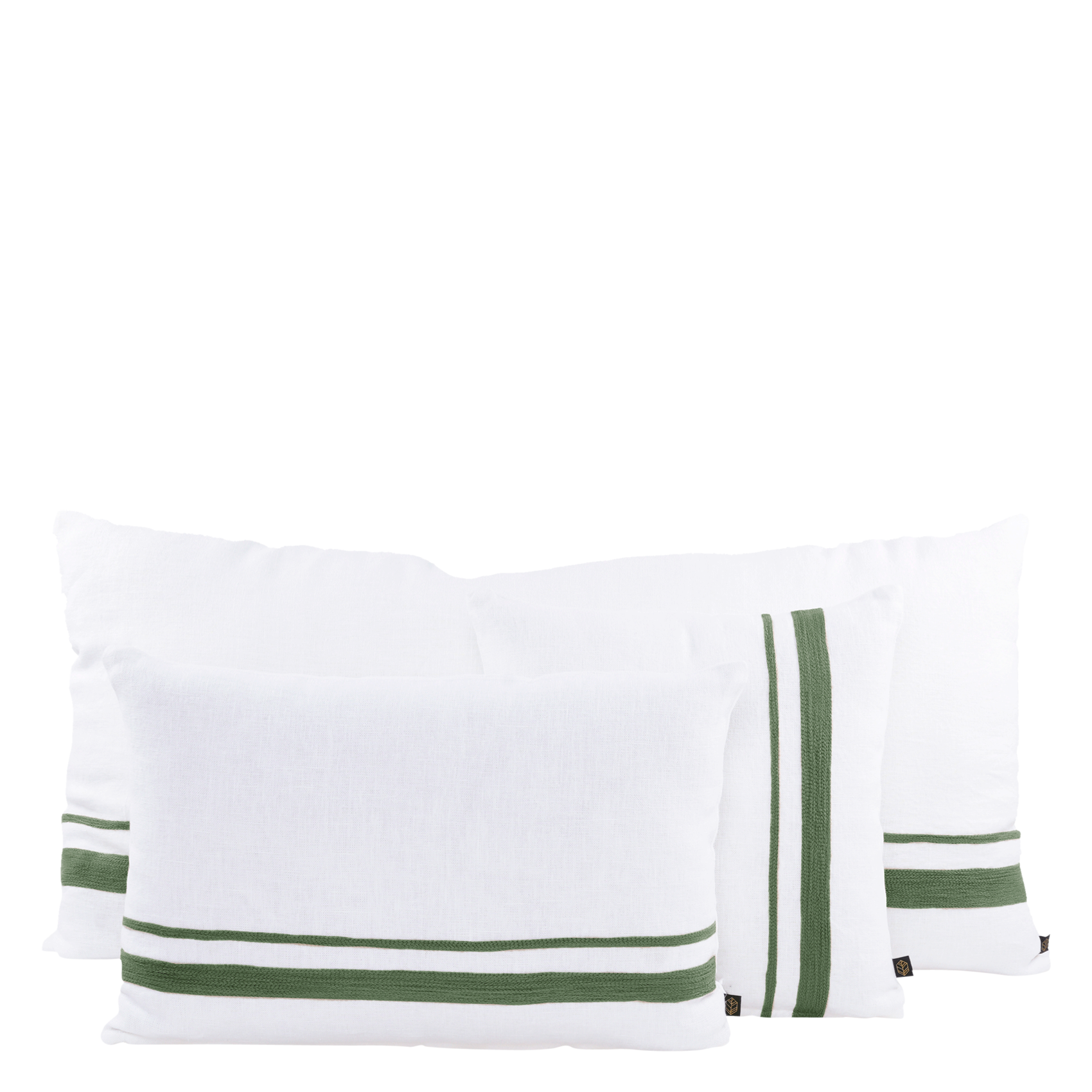 MALAGA - Housse de coussin imprimée en lin | Vert