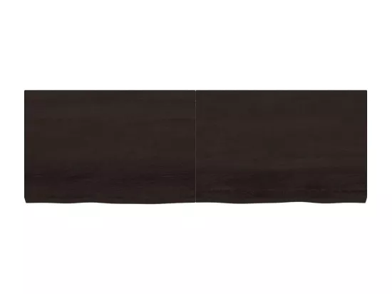 Comptoir de salle de bain marron foncé bois massif traité
