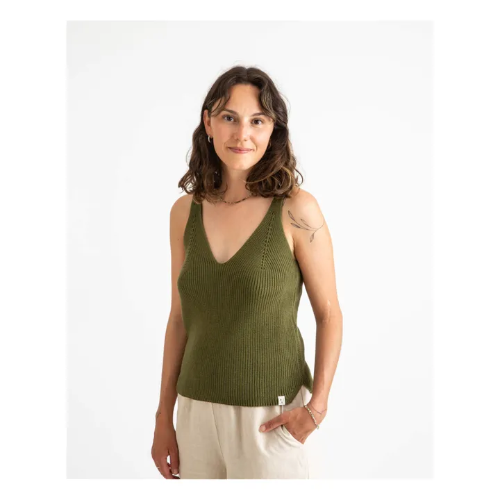 Matona Débardeur Maille Coton Bio | Vert kaki