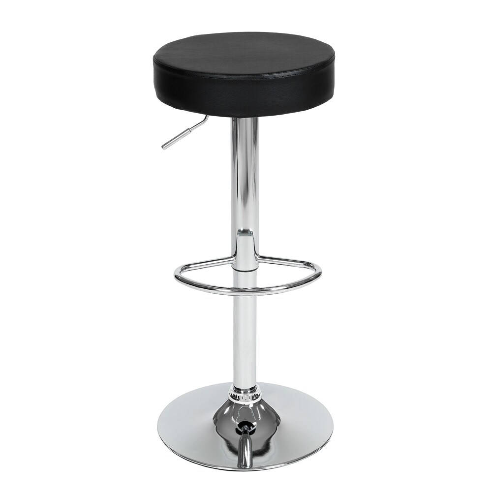 tectake® 2er Set Barhocker, gepolstert, Gestell aus verchromtem Stahl, Sitzhöhe 63 - 83,5 cm