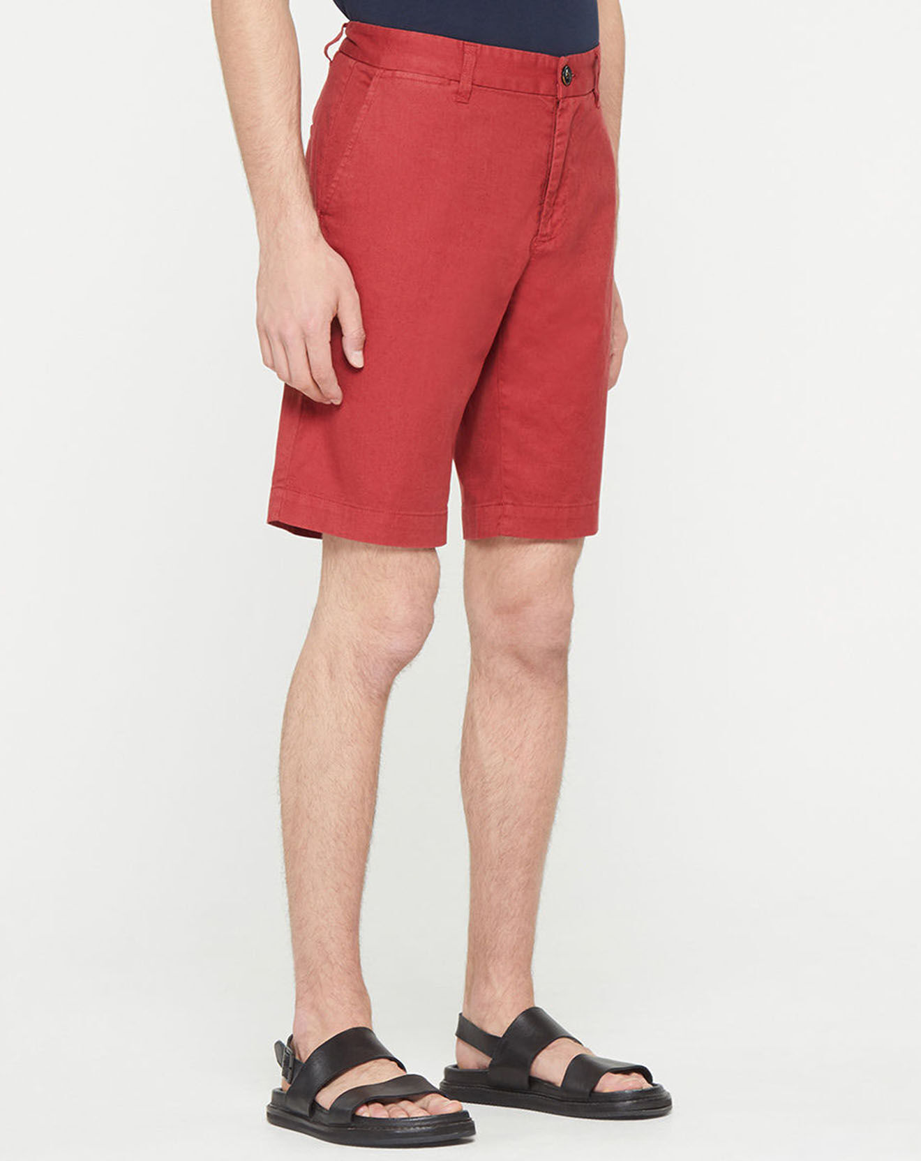 Galeries Lafayette Bermuda en Lin mélangé Kuberlin rouge foncé