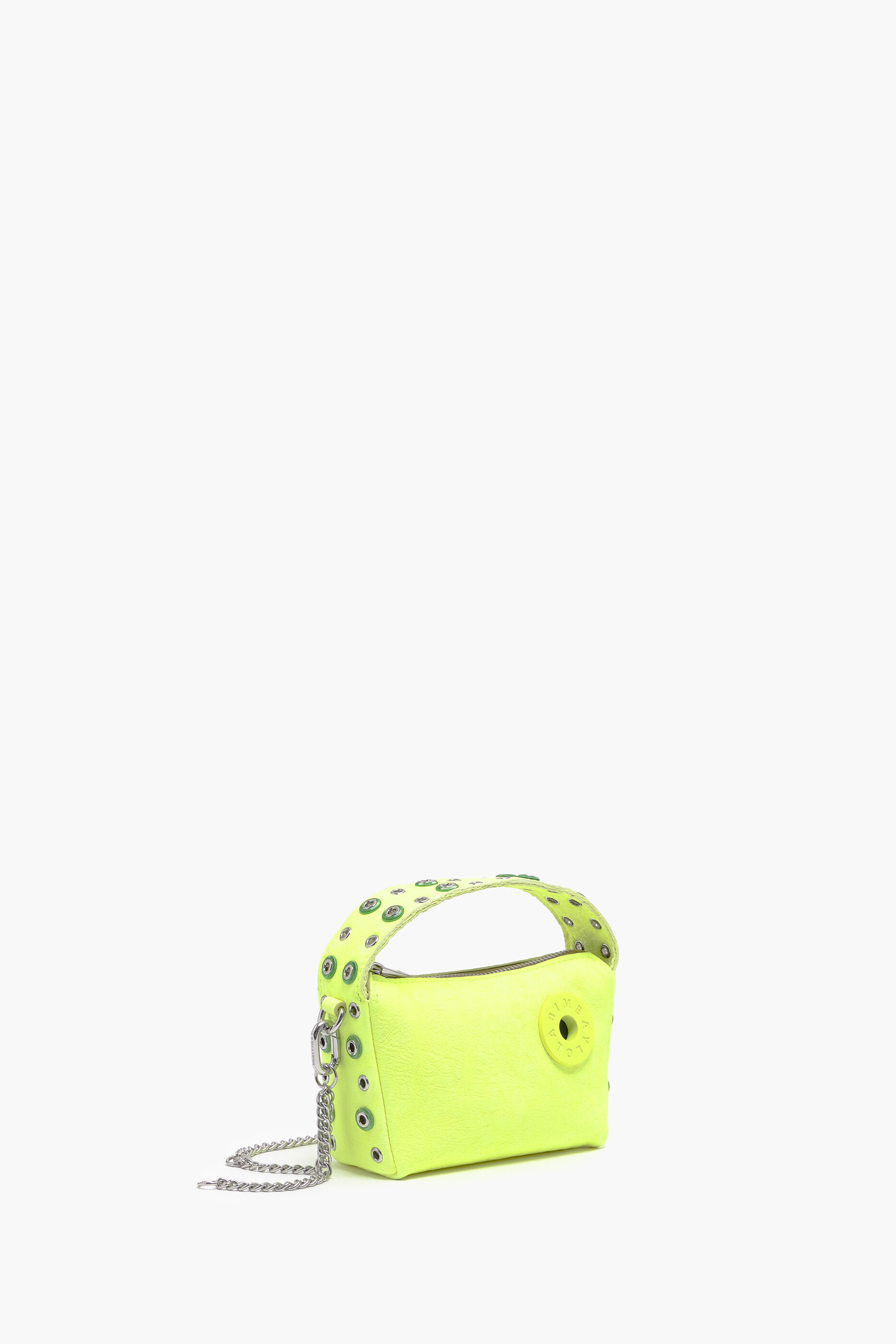 Bolsa hobo de couro amarela tamanho XS