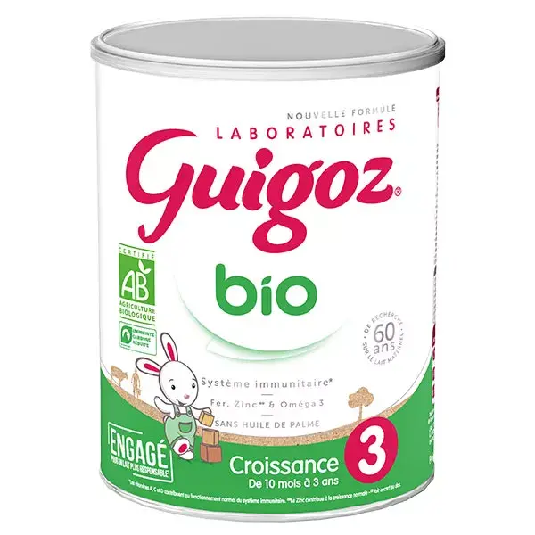Leite de crescimento orgânico Guigoz, 3ª etapa, 800g