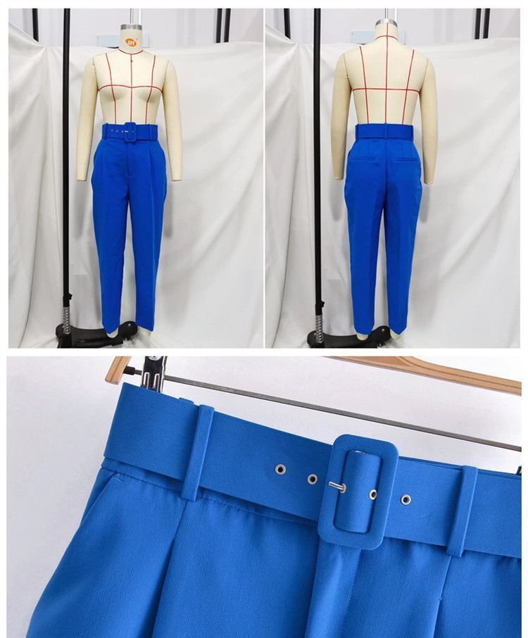 Dewewan - Hoge taille taps toelopende pantalon