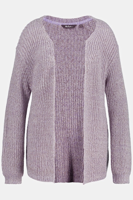 Strickjacke, Metallic-Effekt, Oversized, Patentstrick