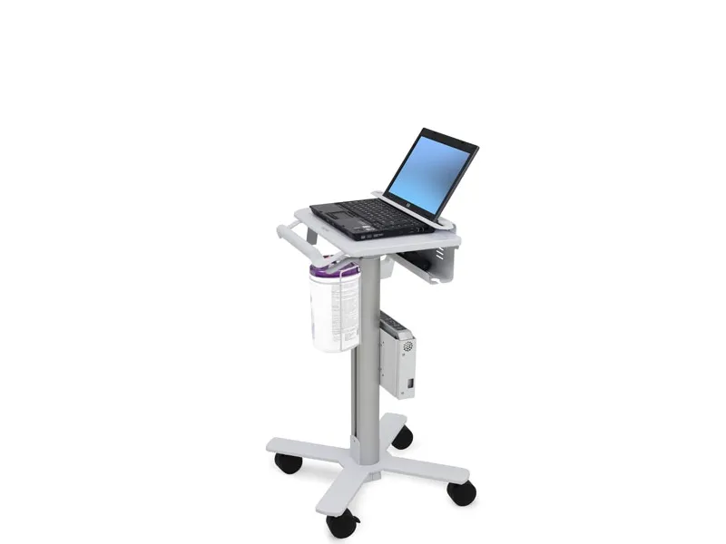 Ergotron StyleView - Vogn med hjul - til let brug - for notebook/stregkodescanner - medicinsk - stål - hvid, aluminium - skærmstørrelse: op til 17