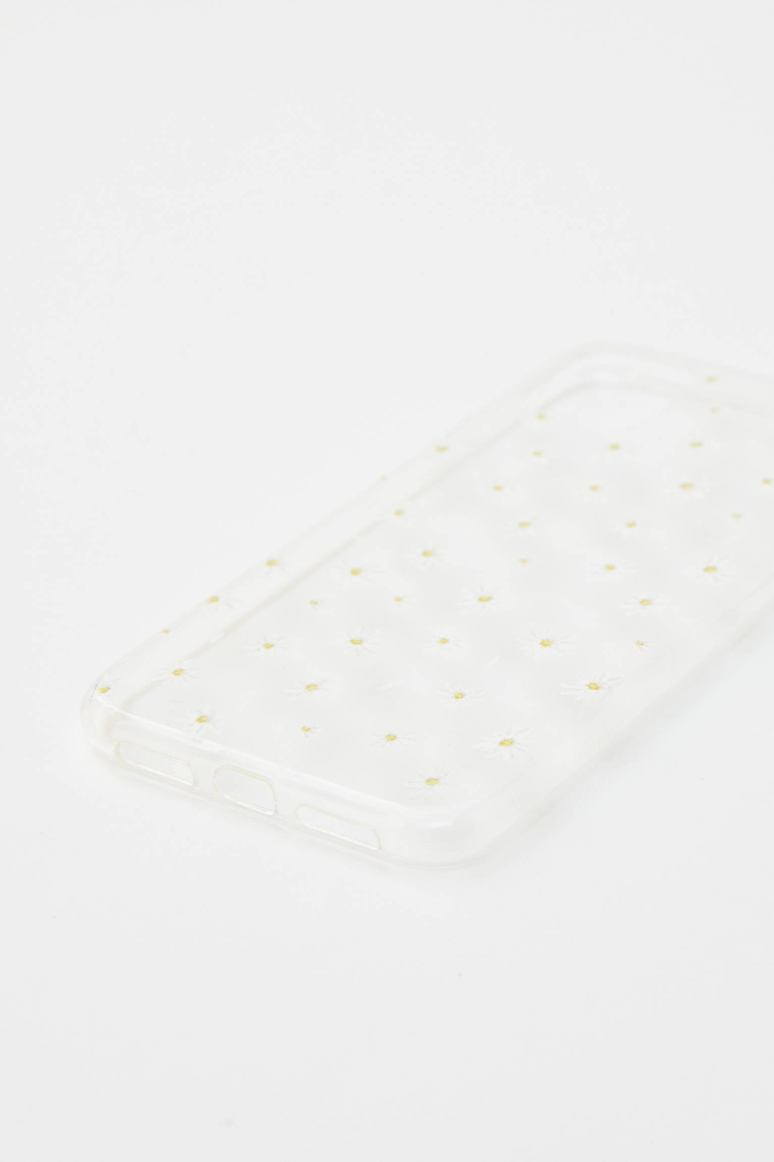 CAPA PARA IPHONE COM MARGARIDAS TRANSPARENTE - BRANCA