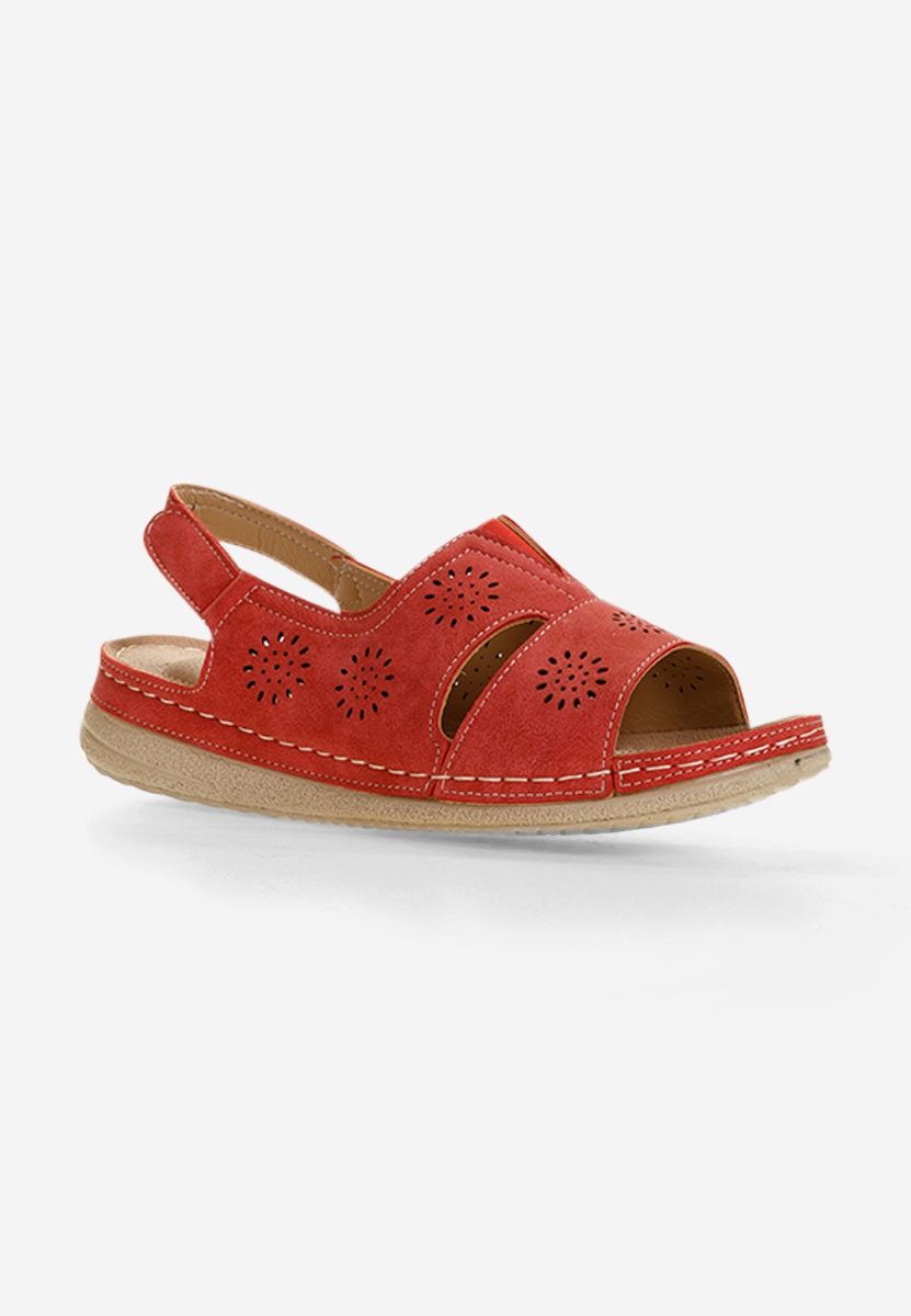 Sandales sans talon rouges Lisandra