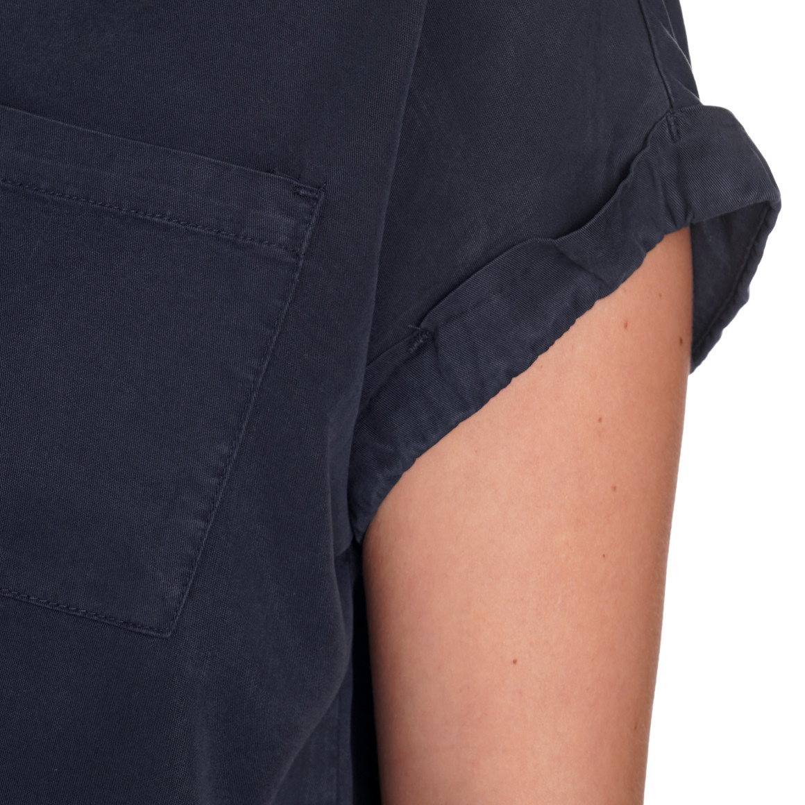 Gina Benotti Damen Bluse mit Brusttasche dunkelblau